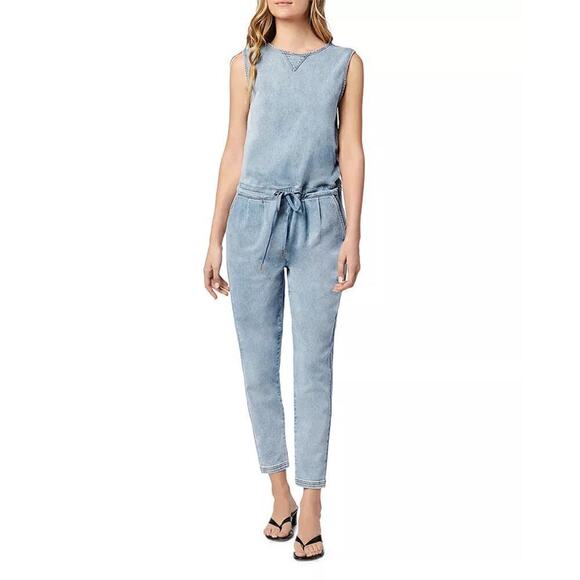 Joe's Jeans Marnie Jumpsuit Sleeveless French Terry Denim Tatra Blue NWT Small - Picture 1 of 11